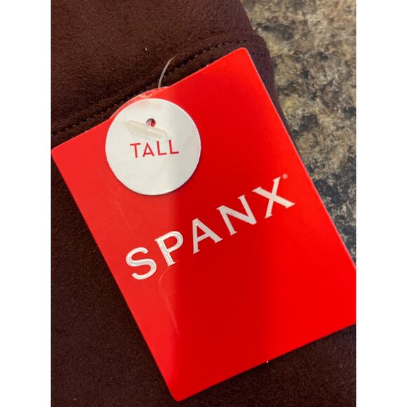 Spanx NEW Size Large Faux Suede Leggings Dark Terracotta Womens - Picture 5 of 11